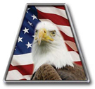 American Flag w/ Eagle Color Trapezoid
