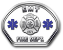 EMT FIRE DEPT. Full-Color Reflective Helmet Front Decal