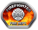 FIREFIGHTER Full-Color Reflective Helmet Front Decals (FLAME)