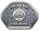 RESCUE FIRE DEPT. Full-Color Reflective Helmet Front Decal